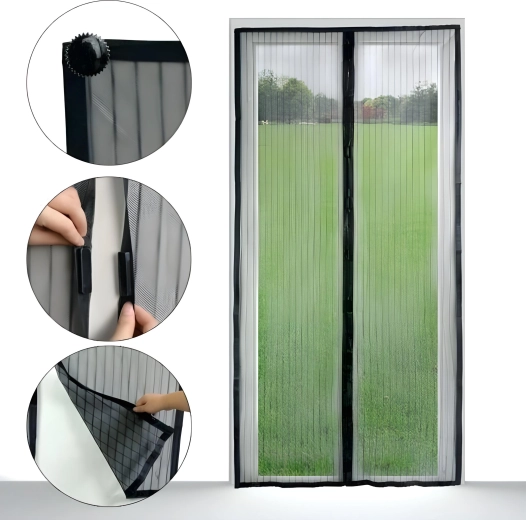 Moustiquaire magnétique 218 × 96 cm, noire