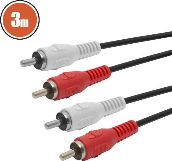 Câble audio RCA 3 m rouge et blanc