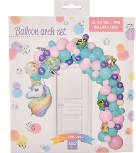 Guirlande de ballons en latex et en aluminium (licorne) – 120 pcs