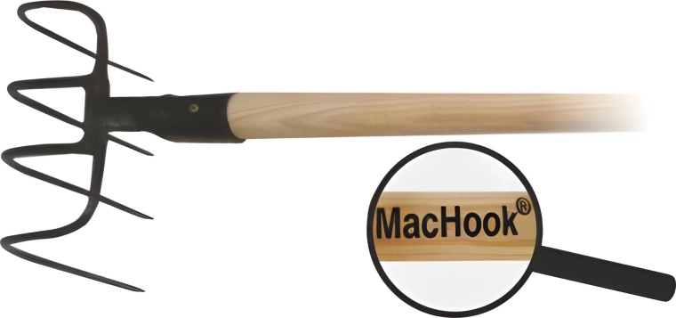 Fourche à 4 dents MacHook avec manche en bois 130 cm