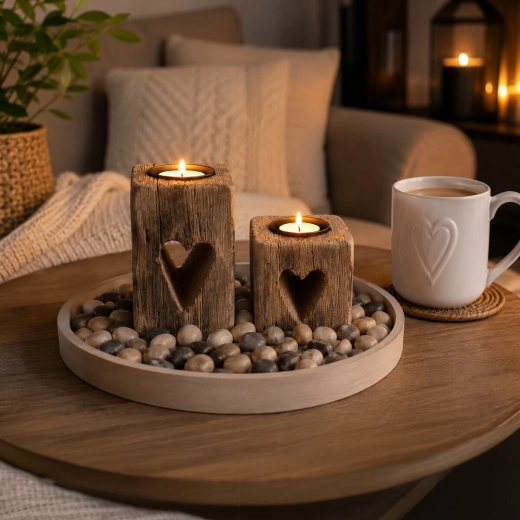 Décoration rustique pour table et commode