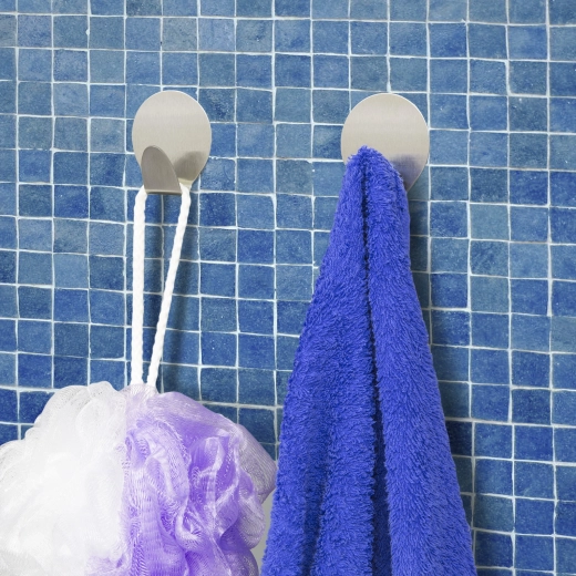 Crochets autocollants en acier inoxydable, sans perçage, 2 pièces