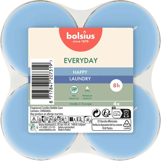 Maxi bougies chauffe-plat Happy Laundry, lot de 4 pièces