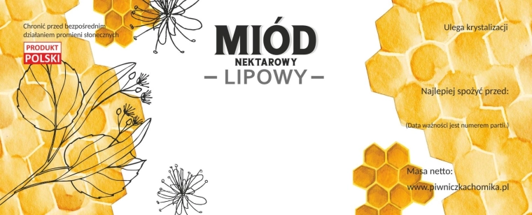 Lot d’étiquettes pour miel de tilleul en fleurs 154 × 60 mm, 100 pièces