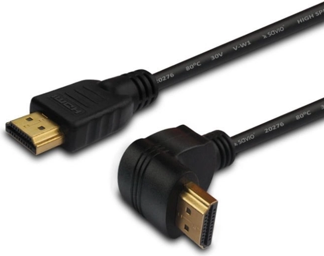Câble HDMI Savio coudé v1.4 3D 4K 1,5 m doré