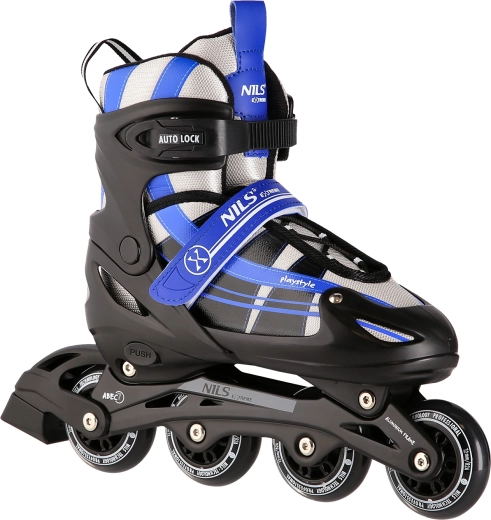 Patins réglables 2-en-1 pour enfants NILS Extreme noir-bleu – S (31-34)