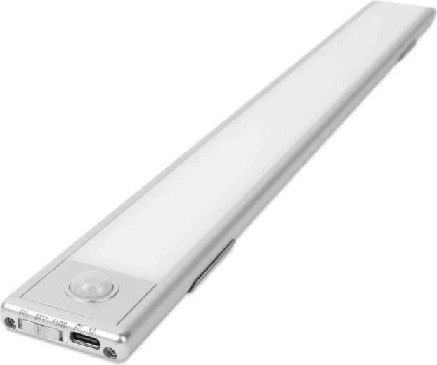 Lampe LED avec détecteur de mouvement, batterie rechargeable et fixation magnétique, 40 cm