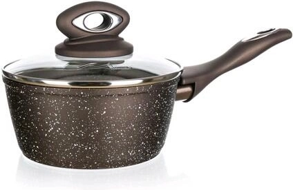 Casserole avec couvercle 16 cm PREMIUM Dark Brown avec revêtement antiadhésif