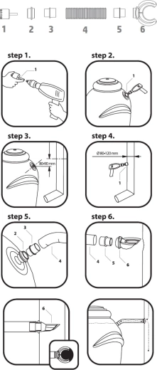 Installation facile sur une descente en plastique