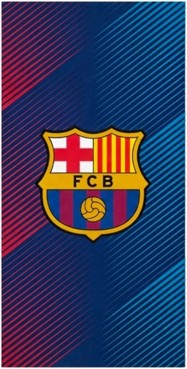 Serviette de bain en coton FC Barcelona à rayures