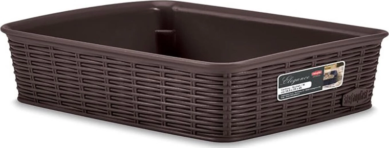 Panier en plastique Elegance – Marron