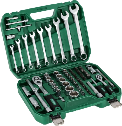 Coffret Stalco de cliquets et douilles 1/2" + 1/4" (82 pièces)
