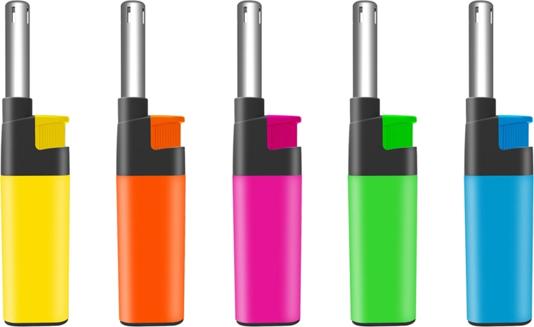 Briquet à gaz rechargeable, couleurs variées - 1 pièce