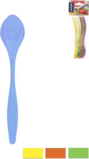 Cuillères à dessert en plastique UH, assortiment de couleurs, 10 pcs