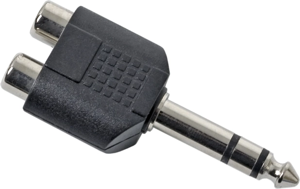 Adaptateur Y 2× RCA femelles vers Jack 6,3 mm mâle