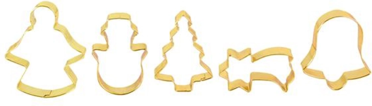 Set d’emporte-pièces dorés pour biscuits TORO, 5 pcs