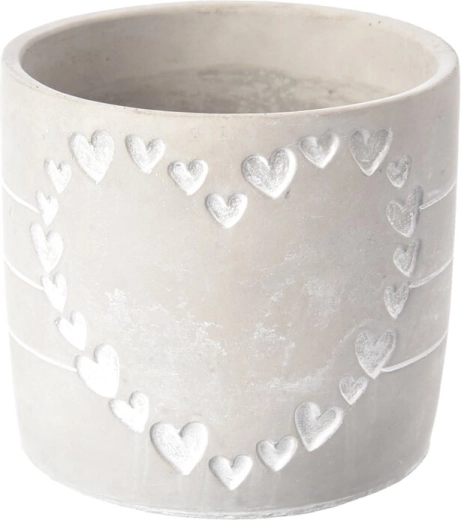Jardinière en béton en forme de cœur – gris