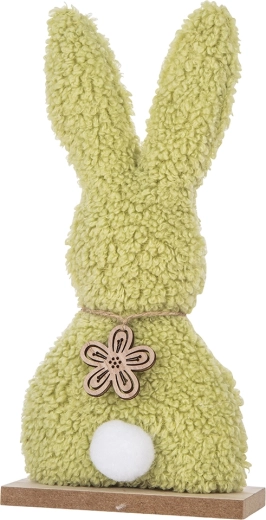 Figurine décorative Boucle lapin verte 25 cm