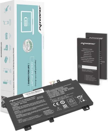 Batterie Movano B31N1726 pour ordinateurs portables Asus FX504, FX505 et FX80G (3900 mAh / 44 Wh)