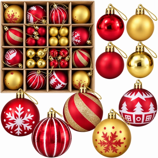 Décorations de Noël brillantes et incassables pour sapin - 1 pièce