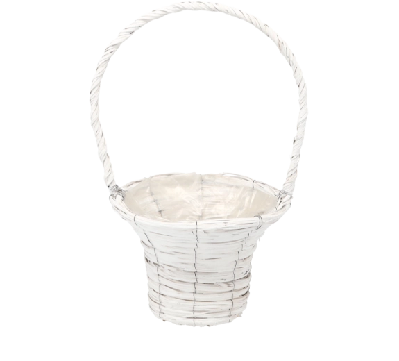 Panier en osier blanc – cache-pot 26 × 46 cm