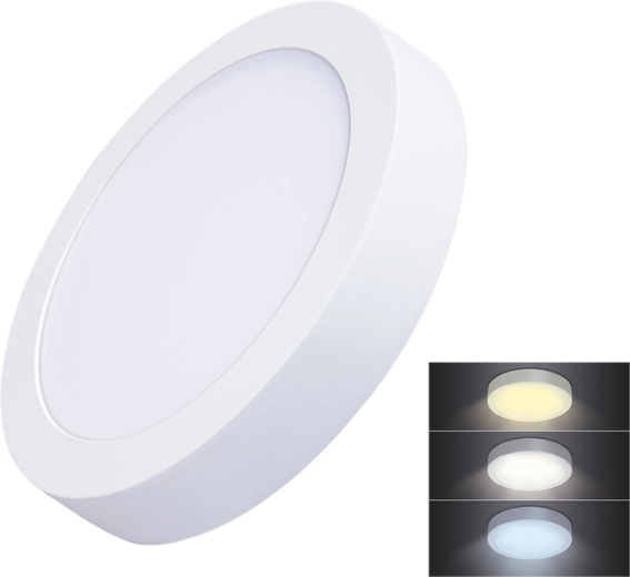 Mini panneau LED Solight CCT rond en saillie 18 W