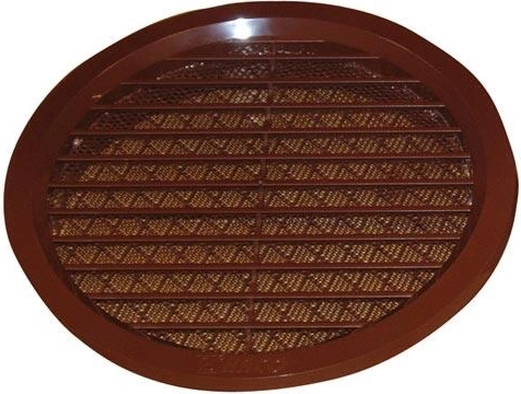 Grille d’aération en plastique avec moustiquaire 150 mm – Marron