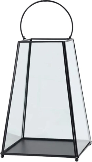 Lanterne conique minimaliste en métal 21 × 21 × 31,5 cm