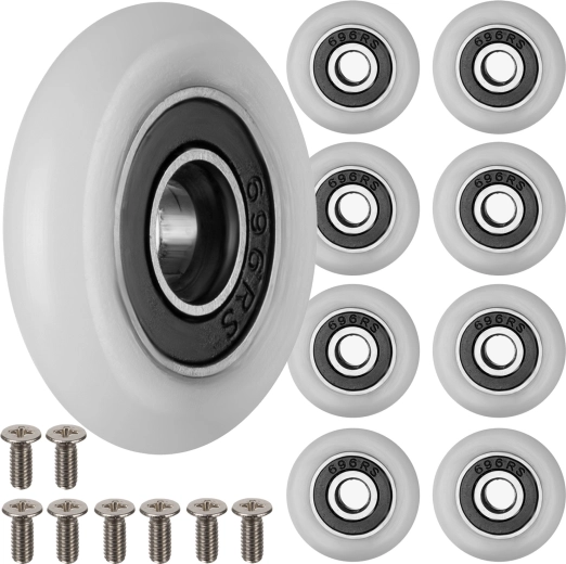Ruhhy roulettes pour cabine de douche avec roulement à billes 23 × 6 mm (8 pcs)