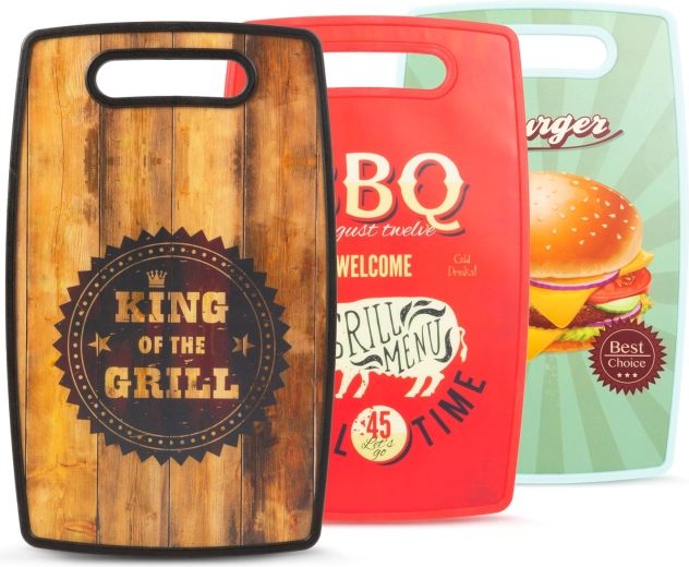 Planche à découper en plastique avec motif BBQ - 1 pièce