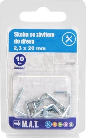 Cavaliers à vis pour bois 20 × 2,3 mm, galvanisés (10 pcs)