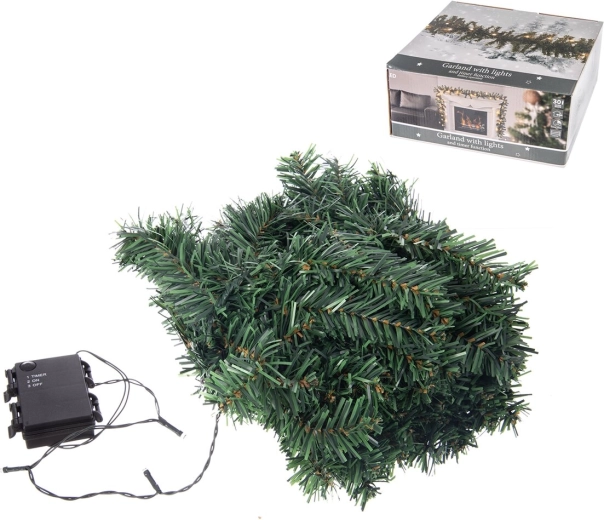 Guirlande lumineuse LED verte avec minuterie 270 cm (30 LED)