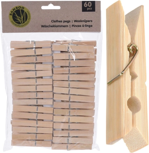 Pinces à linge en bois 60 pcs