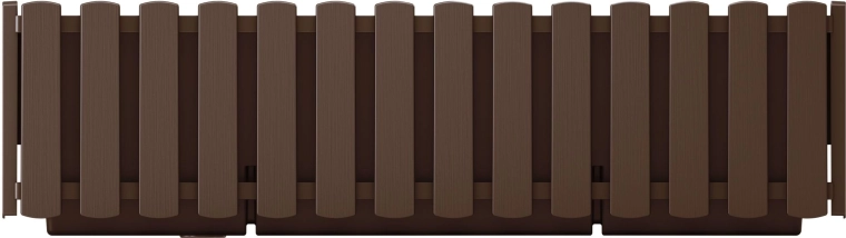 Jardinière de balcon pour garde-corps au design à lattes 58 cm – marron