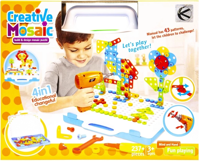 Kit éducatif créatif de vissage dans une mallette avec outils - 1 pièce