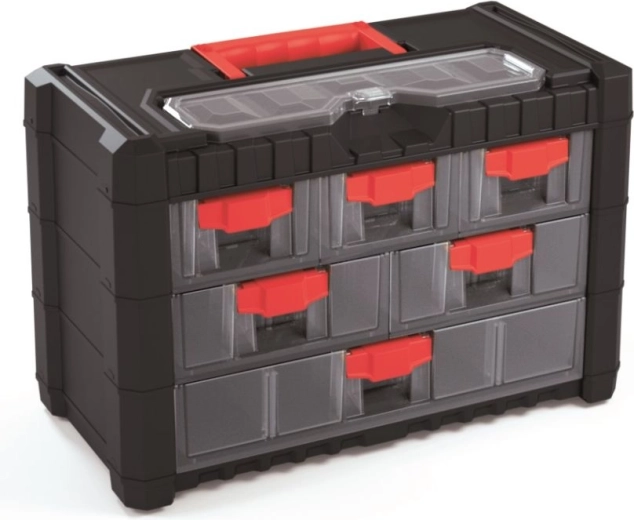 Organisateur suspendu en plastique pour outils avec 6 tiroirs 400 × 200 × 260 mm