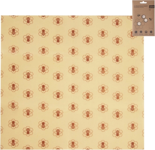 Serviette alimentaire éco en coton enduit de cire d’abeille 35 × 33 cm