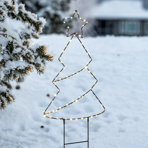 Décoration de Noël d’extérieur LED Solight – petit sapin 68 cm avec minuteur