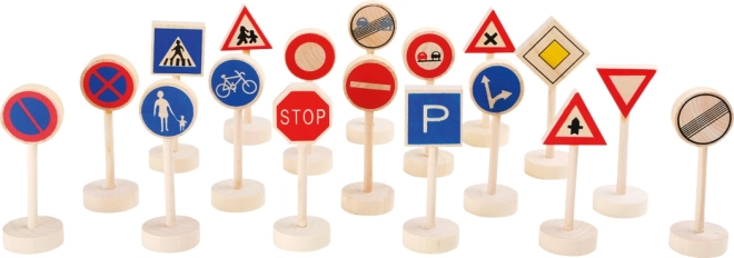 Small Foot Grandes plaques de signalisation routière en bois pour enfants 18 pcs