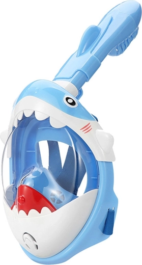 Masque de snorkeling intégral pour enfants avec motif de requin XS