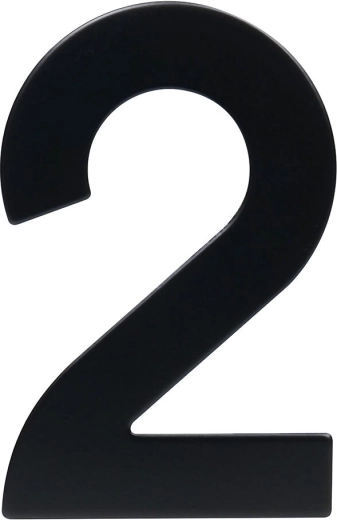 Numéro de maison 2, 95 mm, inox, noir mat