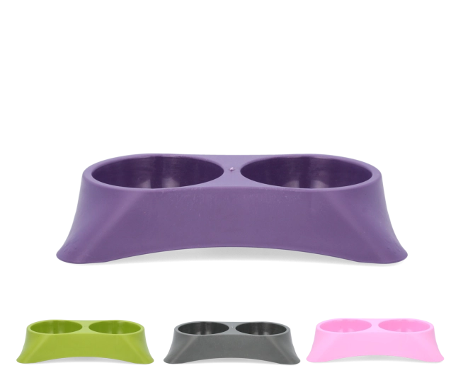 Deux bols en un pour la nourriture et l’eau