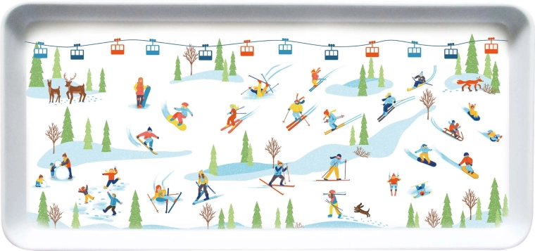 Plateau de service skieurs 35 × 16,5 × 2,3 cm