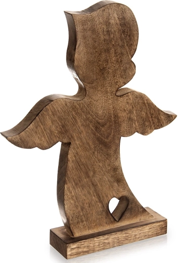 Figurine de Noël en bois ange en manguier 38,5 cm
