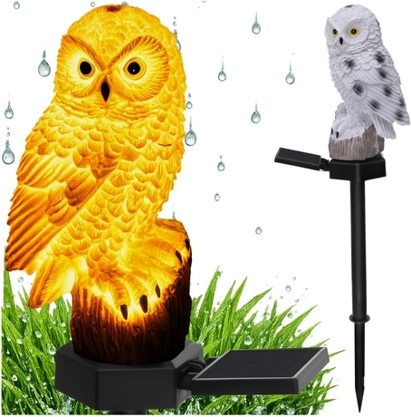 Lampe solaire de jardin en forme de hibou Gardlov