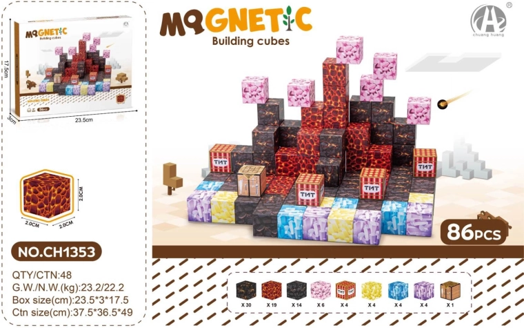 Cubes magnétiques 3D – set de 86 pièces