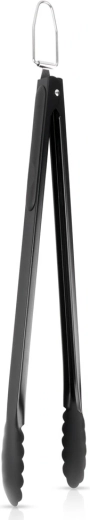 Pinces de barbecue noires Vilde en acier inoxydable 43 cm