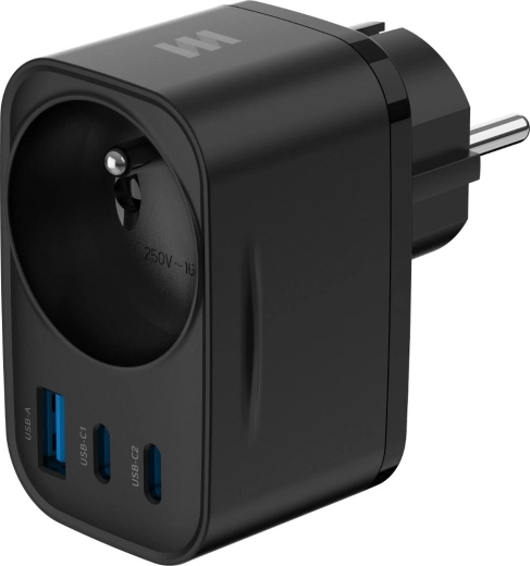 Adaptateur secteur Retlux GaN avec recharge USB et prise électrique