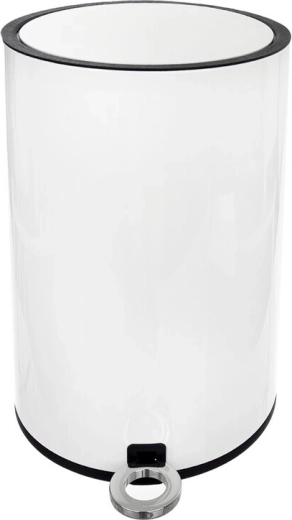 Poubelle à pédale blanche 3 l métal/plastique