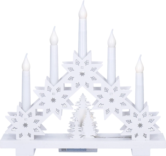 Solight chandelier de Noël LED en bois avec étoiles 30 cm